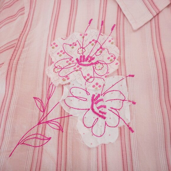 Lane Bryant Button-up Shirt Size 18/20 Pink Striped Long Sleeve Cotton NWT - Picture 9 of 10